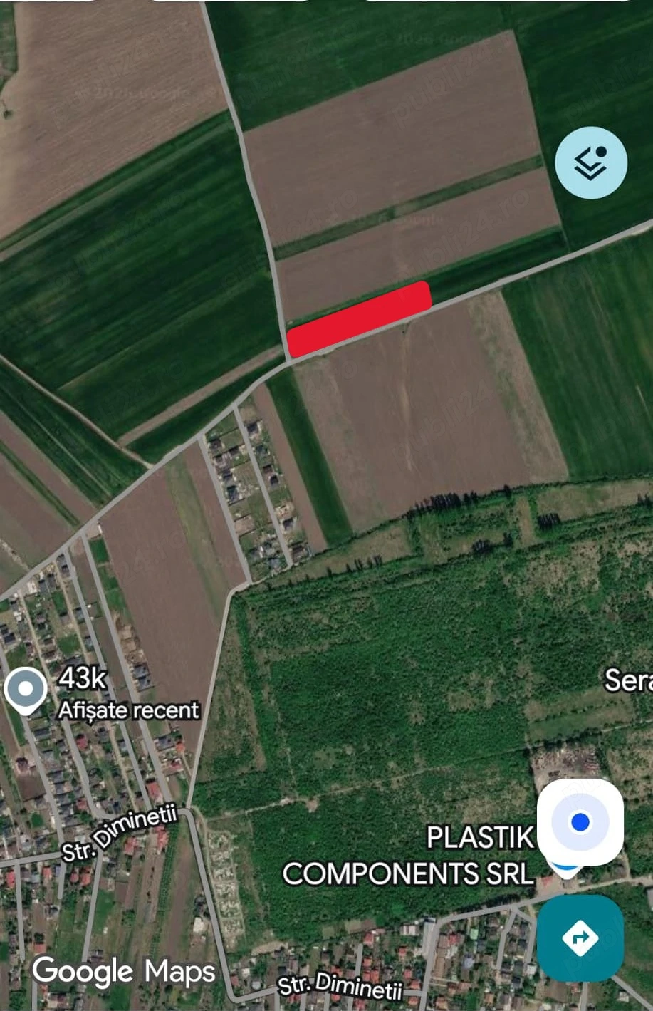 Teren intravilan, 6.397 mp parcelat în 9 loturi, Dancu, judeţ Iaşi