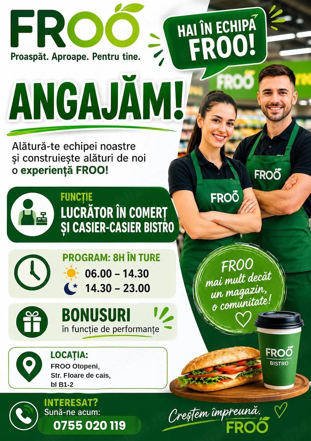 Angajam Lucrător Comercial Froo Otopeni 