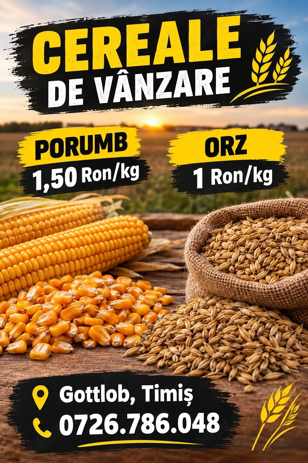 Cereale de vanzare