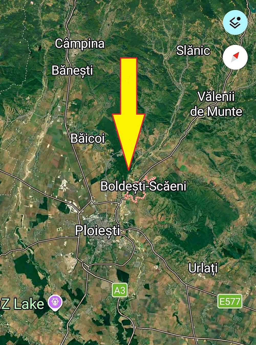 Vanzare 10000 mp padure stejar la Boldesti-Scaieni posibilitate parc distractii