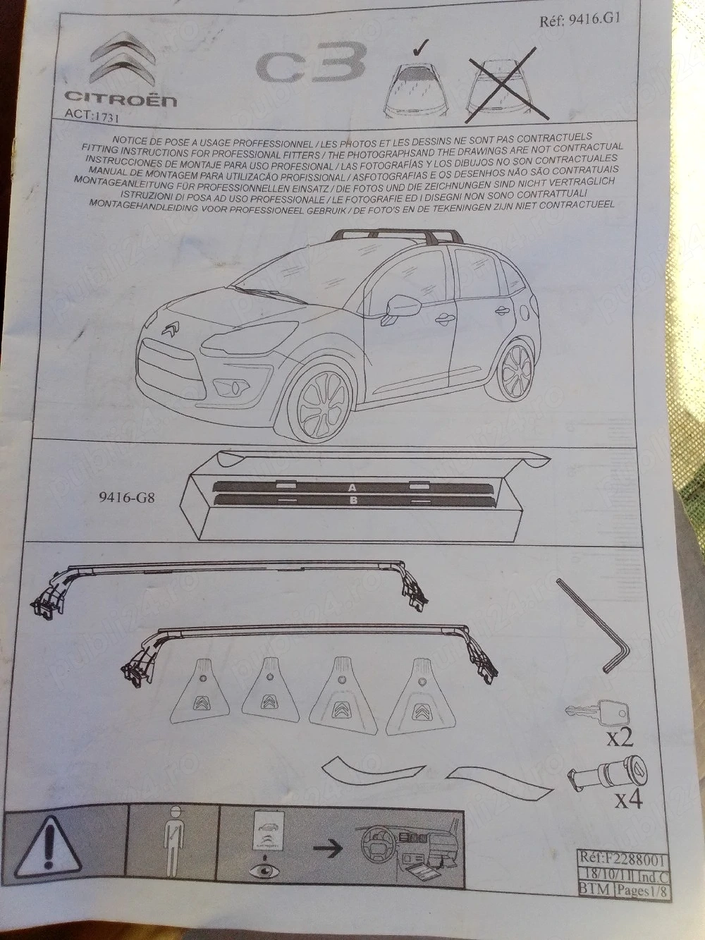 Bare portbagaj Citroen C3 