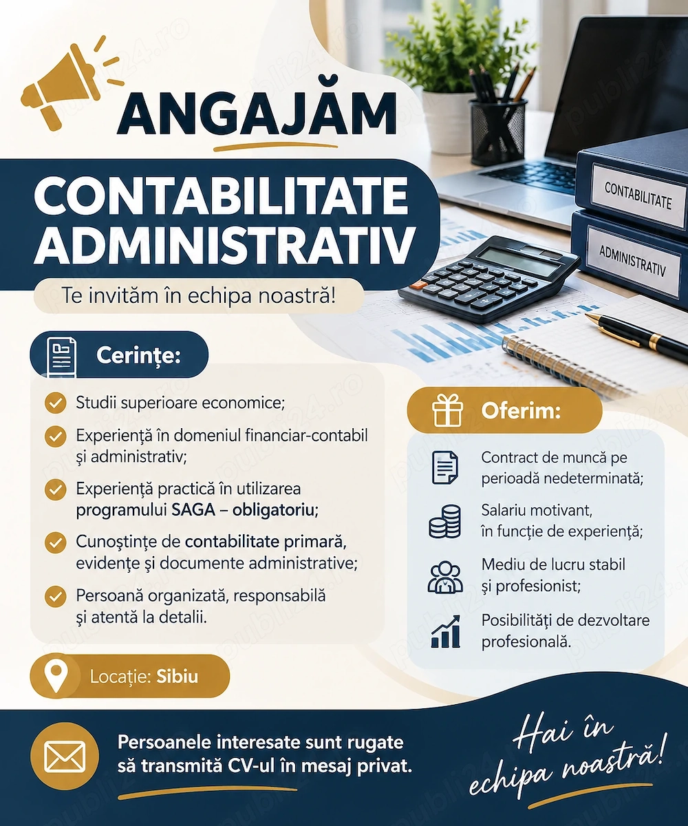 Angajam economist CU EXPERIENTA!
