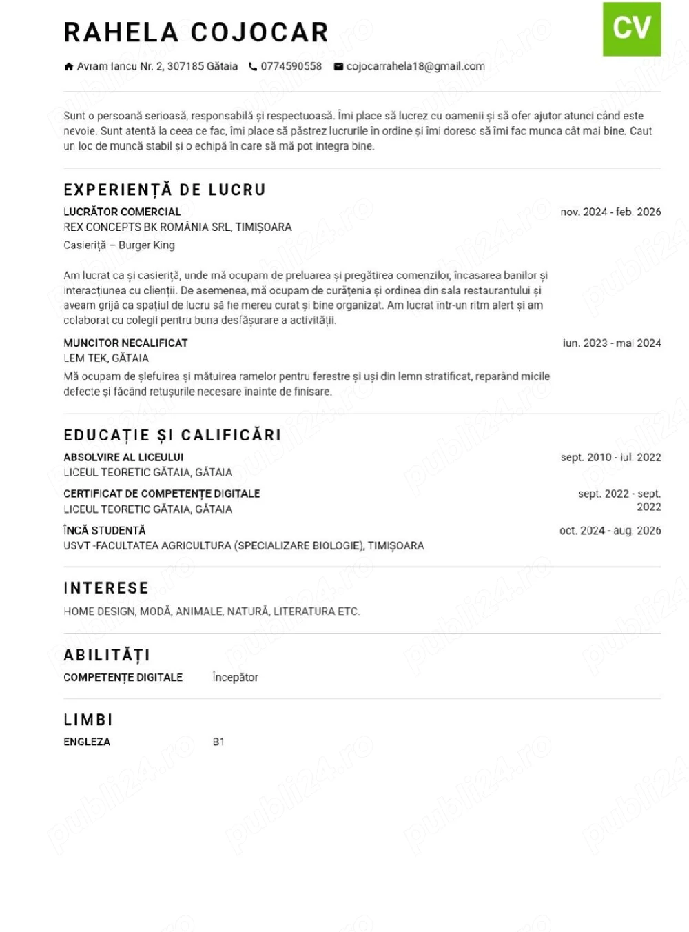 In căutarea unui job part-time 