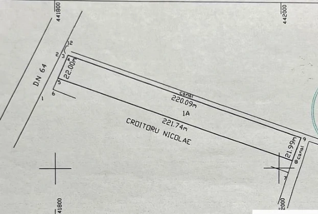 Teren de vânzare   4.851 mp   DN 64, Mihăești, județul Vâlcea