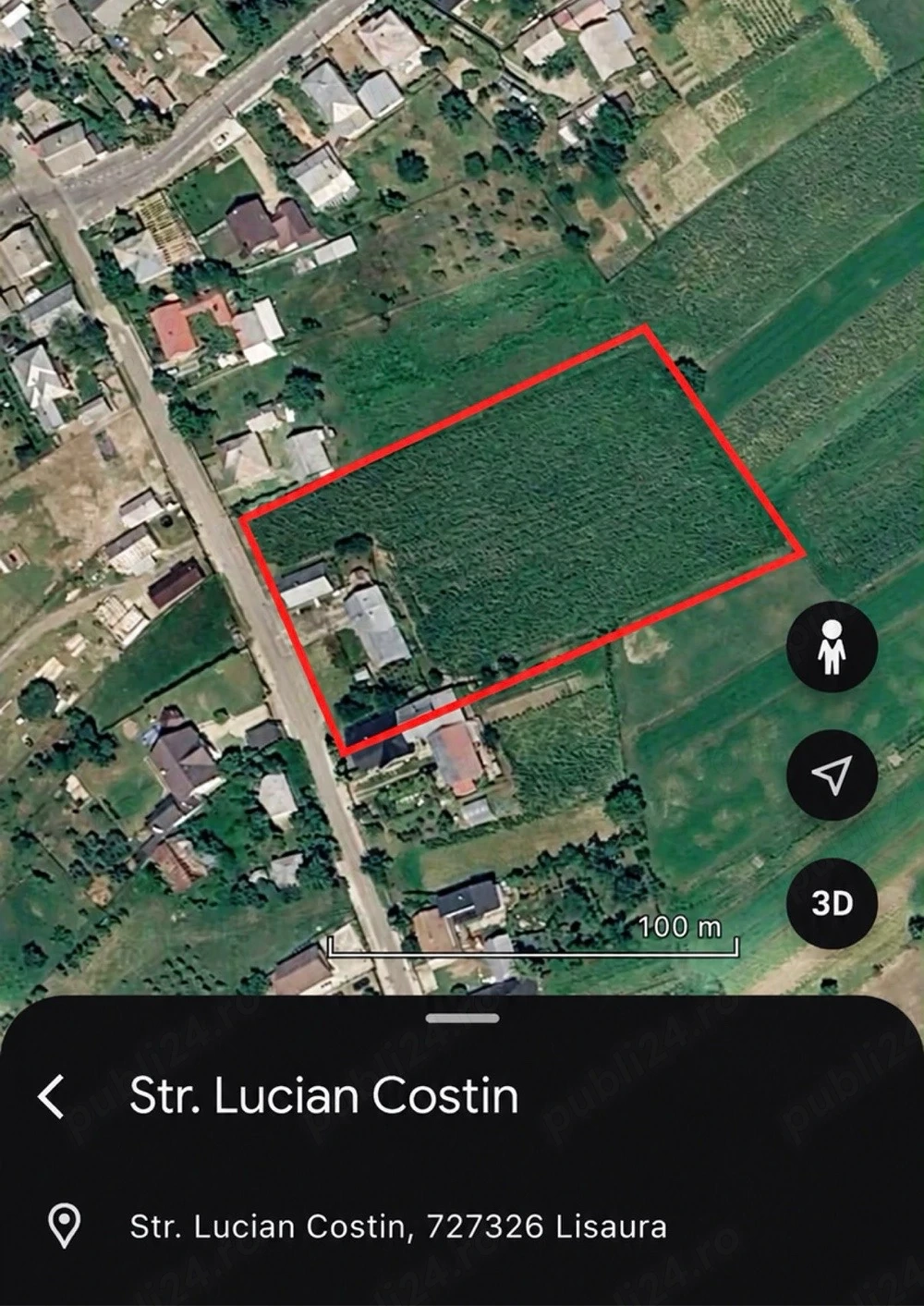 Teren intravilan sat Lisaura com Ipotesti jud Suceava