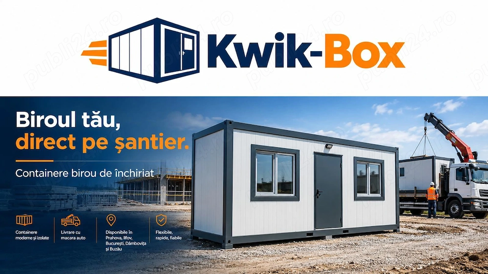 Închiriere container birou 6x2,4 m   de la 590 lei lună, minim 1 lună