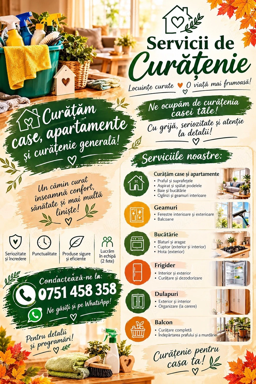  servicii de curatenie. 