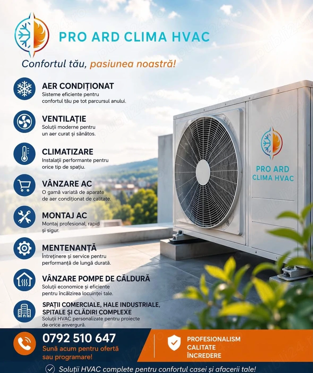Pro ard clima hvac s.r.l angajeaza muncitori calificati
