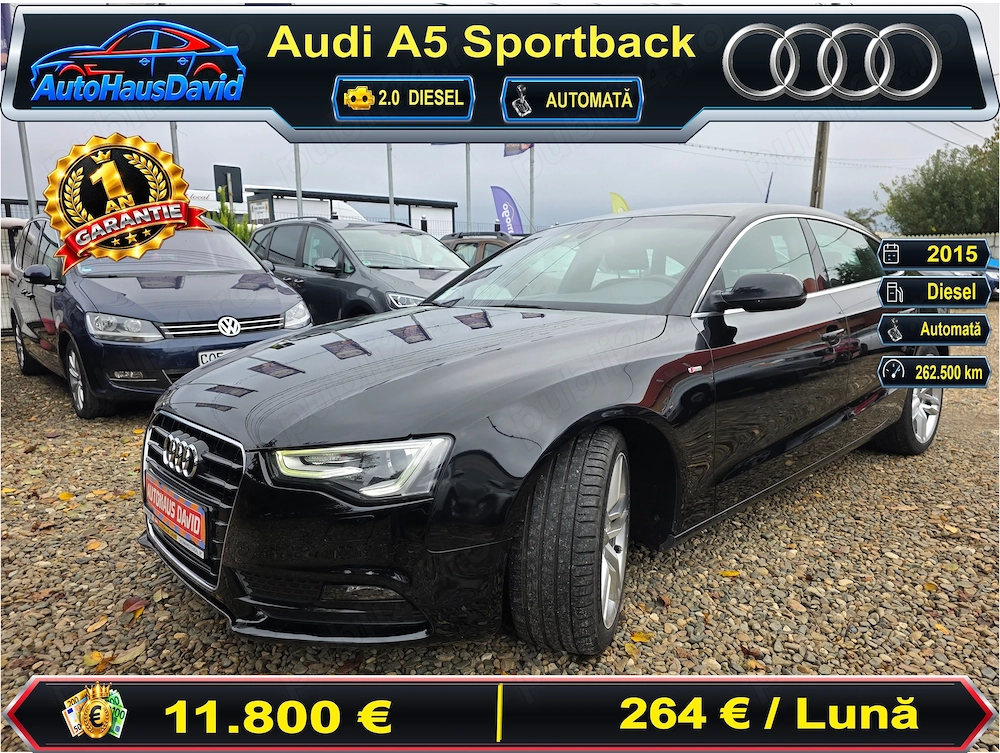 AUDI A5 sportback 2.0 TDI - 190 CP - automat - S LINE - euro 6