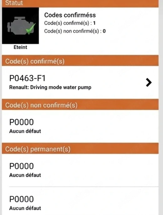 Ștergere eroare P0463 / DTC0463 (Pompă răcire) - Smart electric 