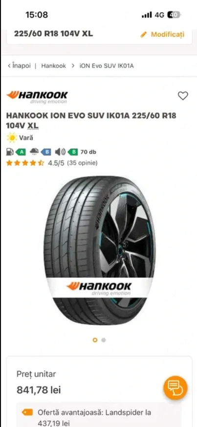Hankook = 225/60/18 104V = vara =