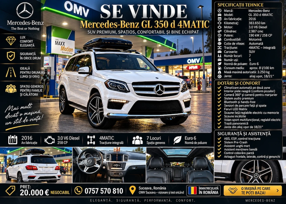 Se vinde urgent Mercedes-Benz GL 350D 4Matic