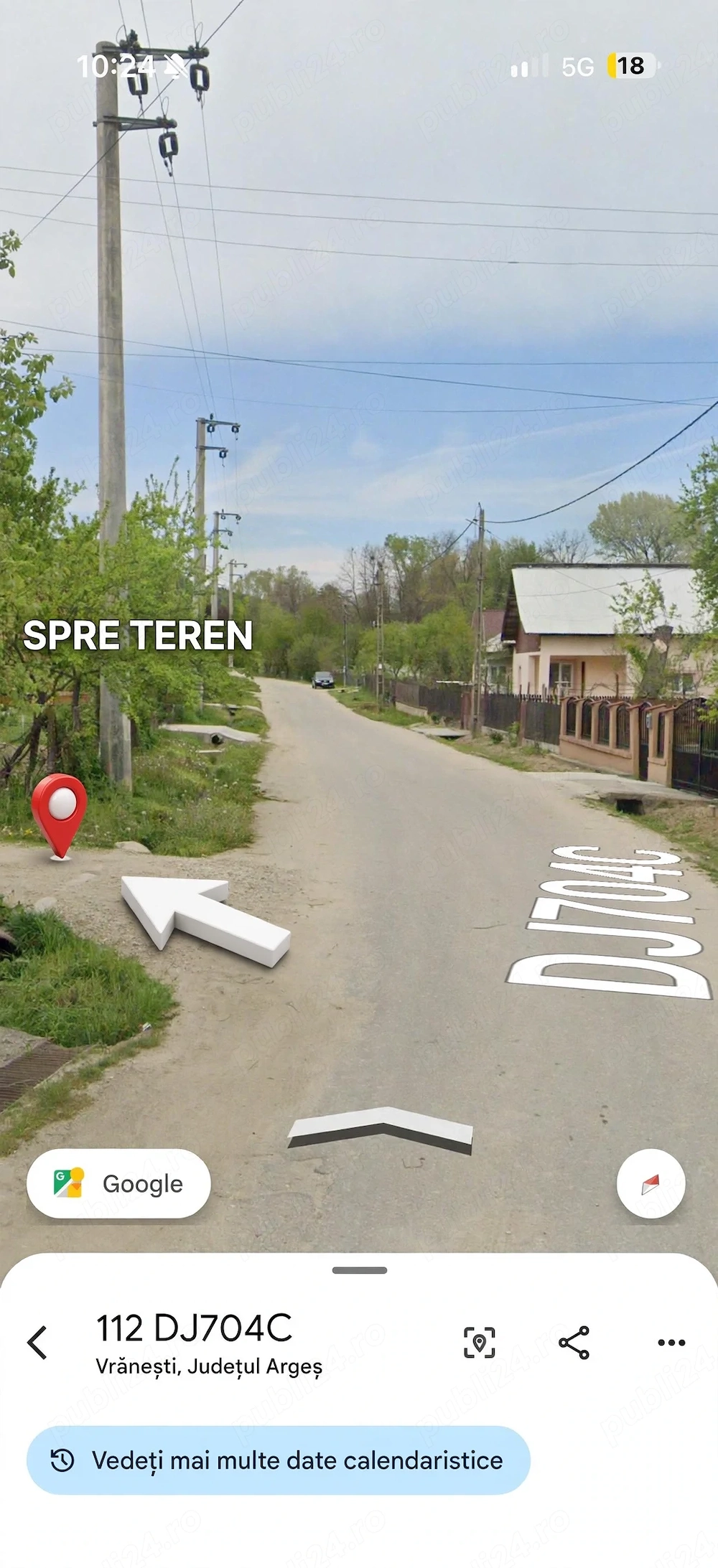 Teren Calinesti Arges -Pitesti-Topoloveni foarte aproape de Bucuresti 110km
