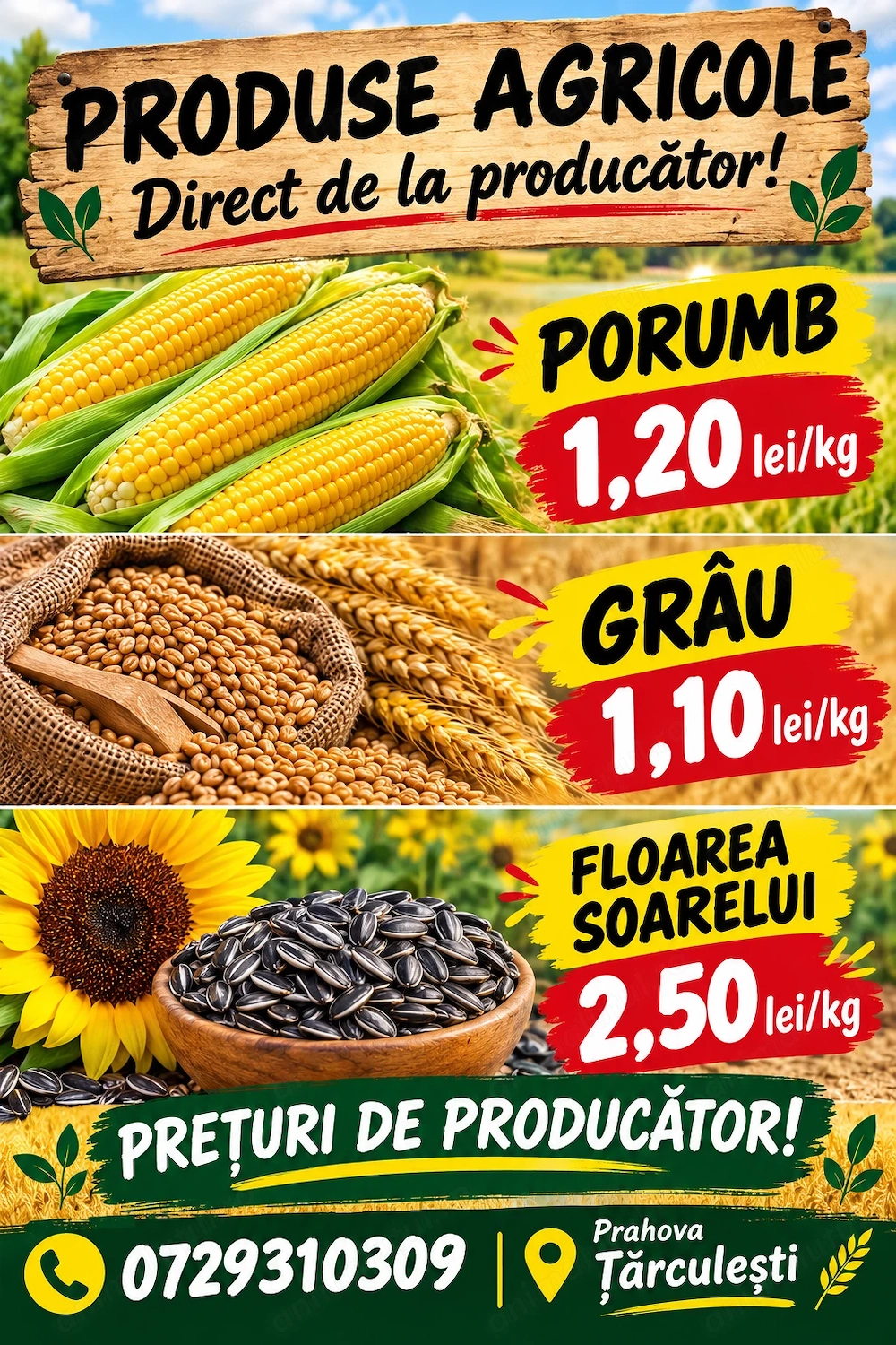Vindem cereale.oferim și cerem seriozitate 