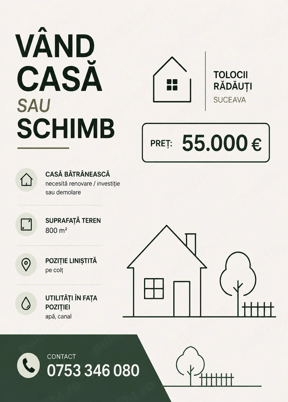 Vând Schimb: casă 