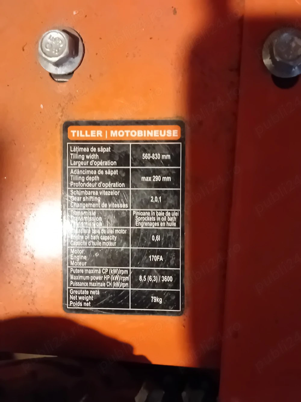 Motosapă 8,5cp