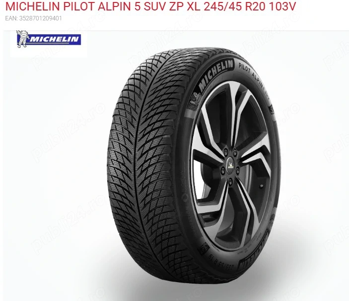 2 Anvelope Michelin Pilot Alpin 5 ND0 Zp Xl 245/45 R20 103V