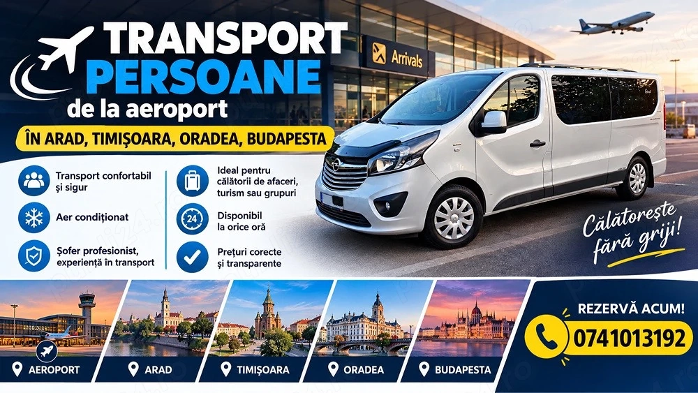 Transport persoane de la catre Aeroport Timisoara - Servicii