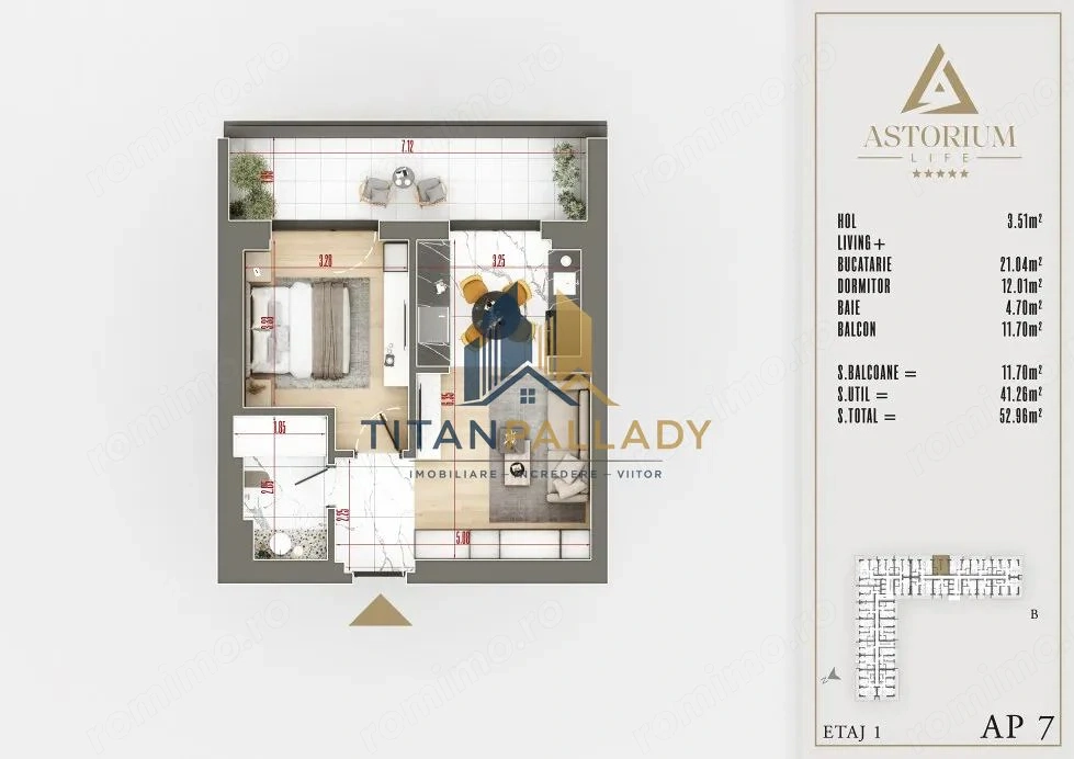 2 Camere Tip Studio ,Design Modern,Mutare Imediata ,Astorium Pallady