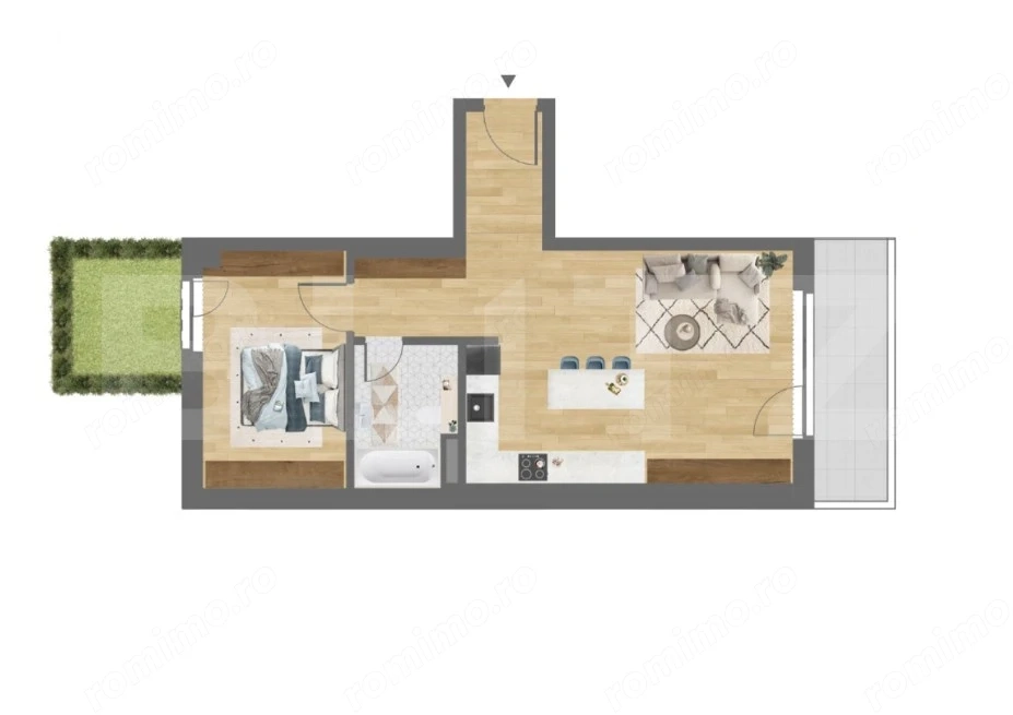 Exclusivitate 2 Camere + Gradina, 57 mp, Imobil nZEB, Dambul Rotund