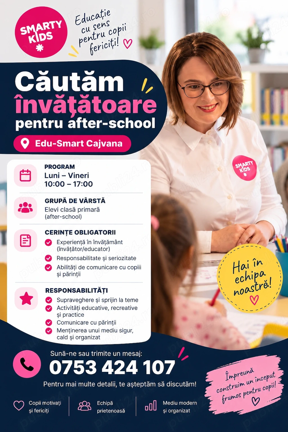 Învățătoare afterschool Cajvana -Suceava