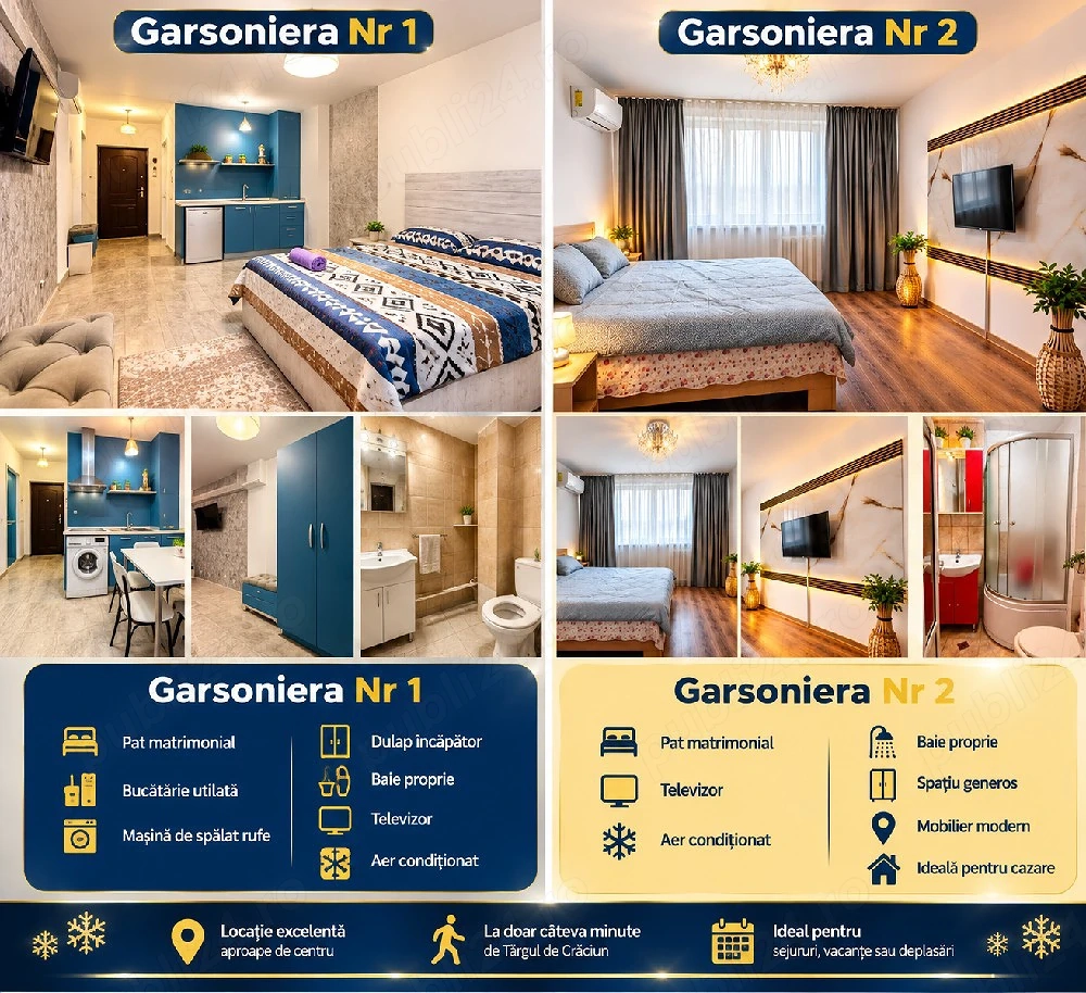 Cazare regim hotelier Calea Bucuresti la 5 minute de Targul de Craciun