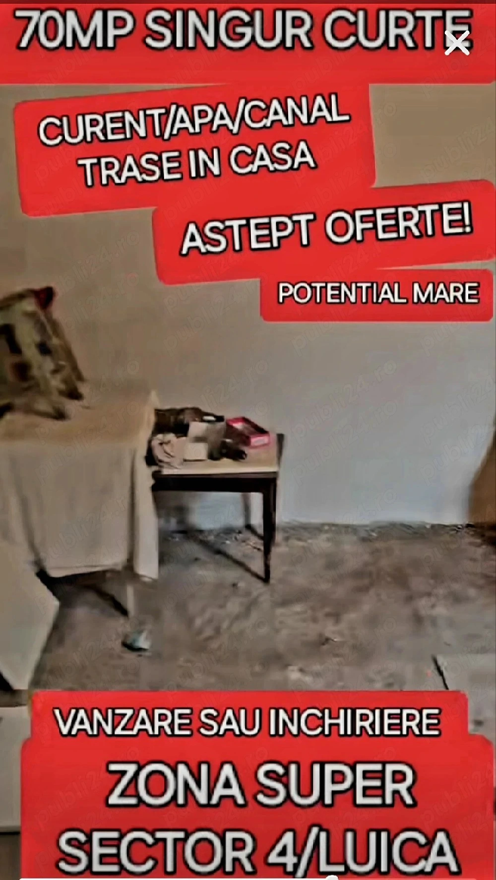 CASA LUICA SingurCurte Sector4 SuperZona Strada Privata NecesitaRenovare Inchiriere sau Vanzare