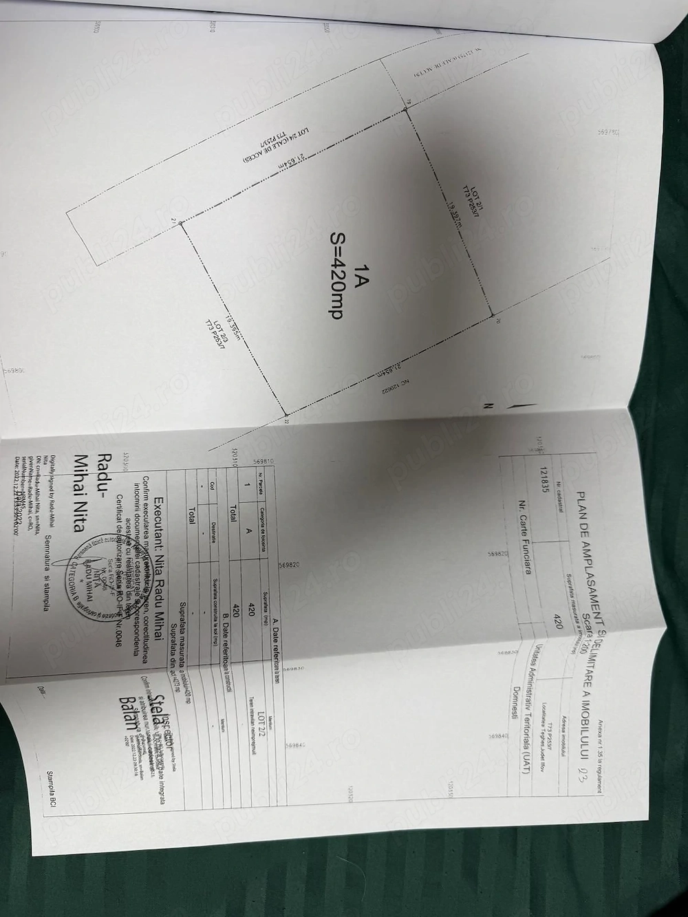 Proprietar vand teren Domnesti-ilfov Țegheș 420mp