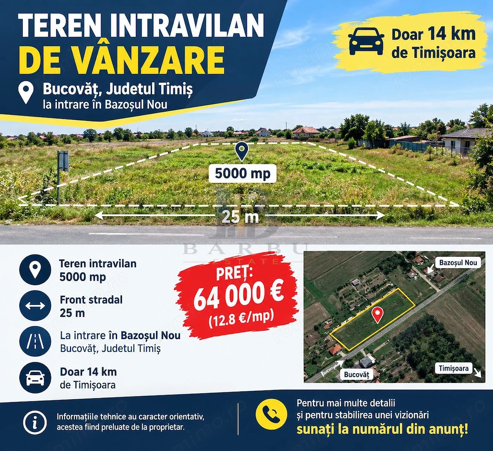 Teren constructii, Bucovat, din drumul principal
