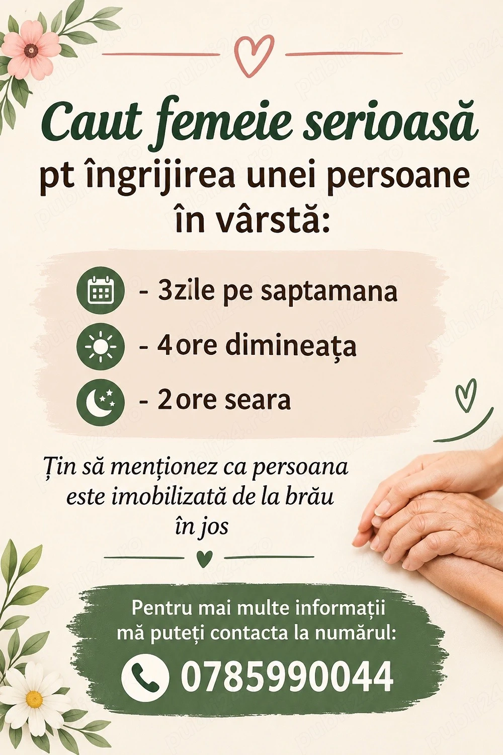 Caut persoana serioasa!