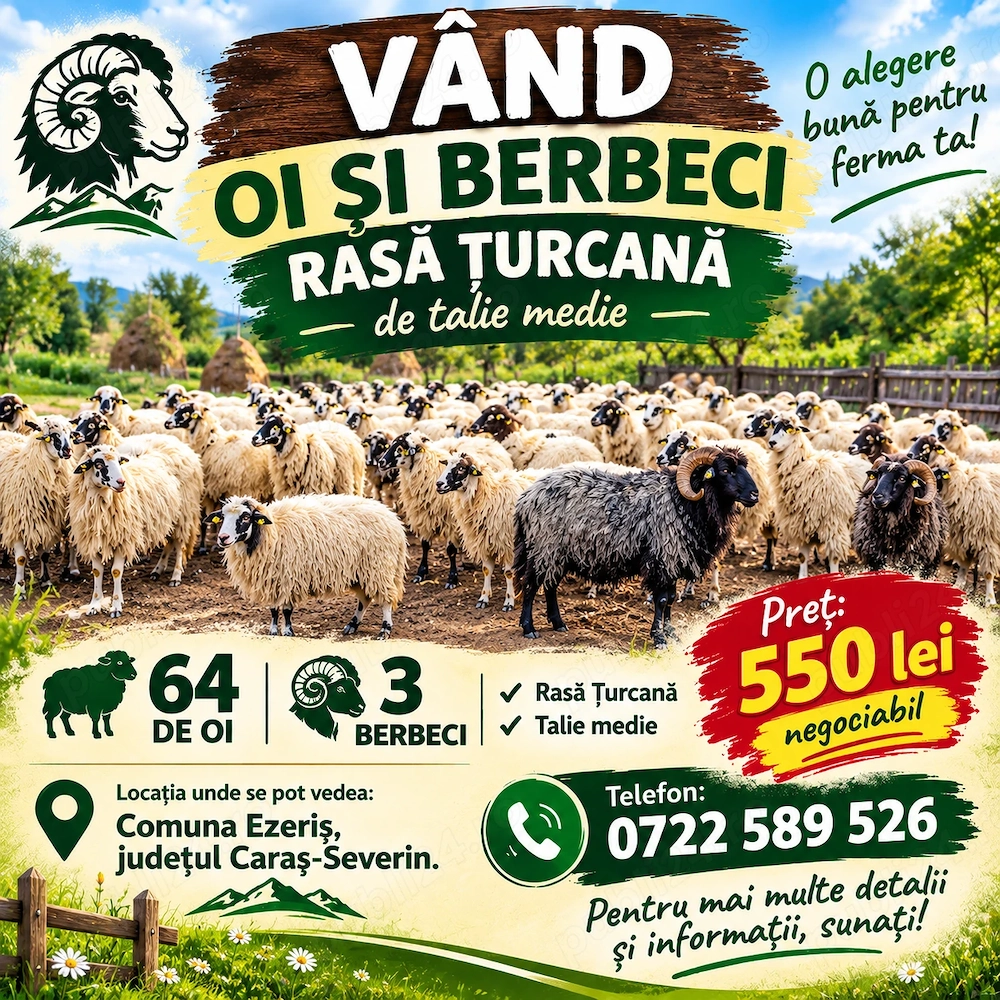 Oi de vânzare și berbeci  