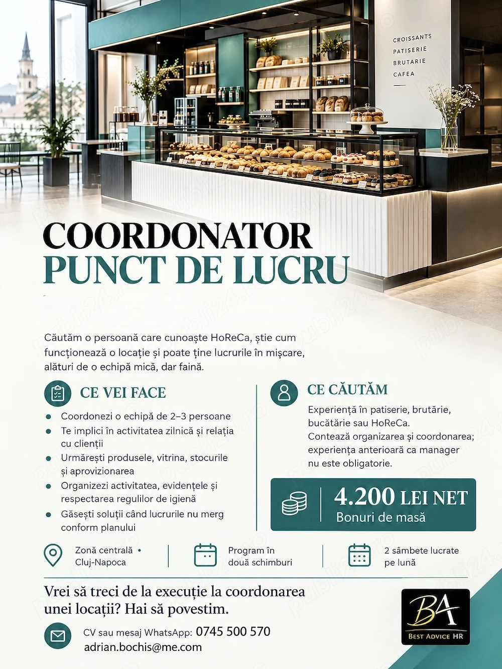 Coordonator punct de lucru Patiserie