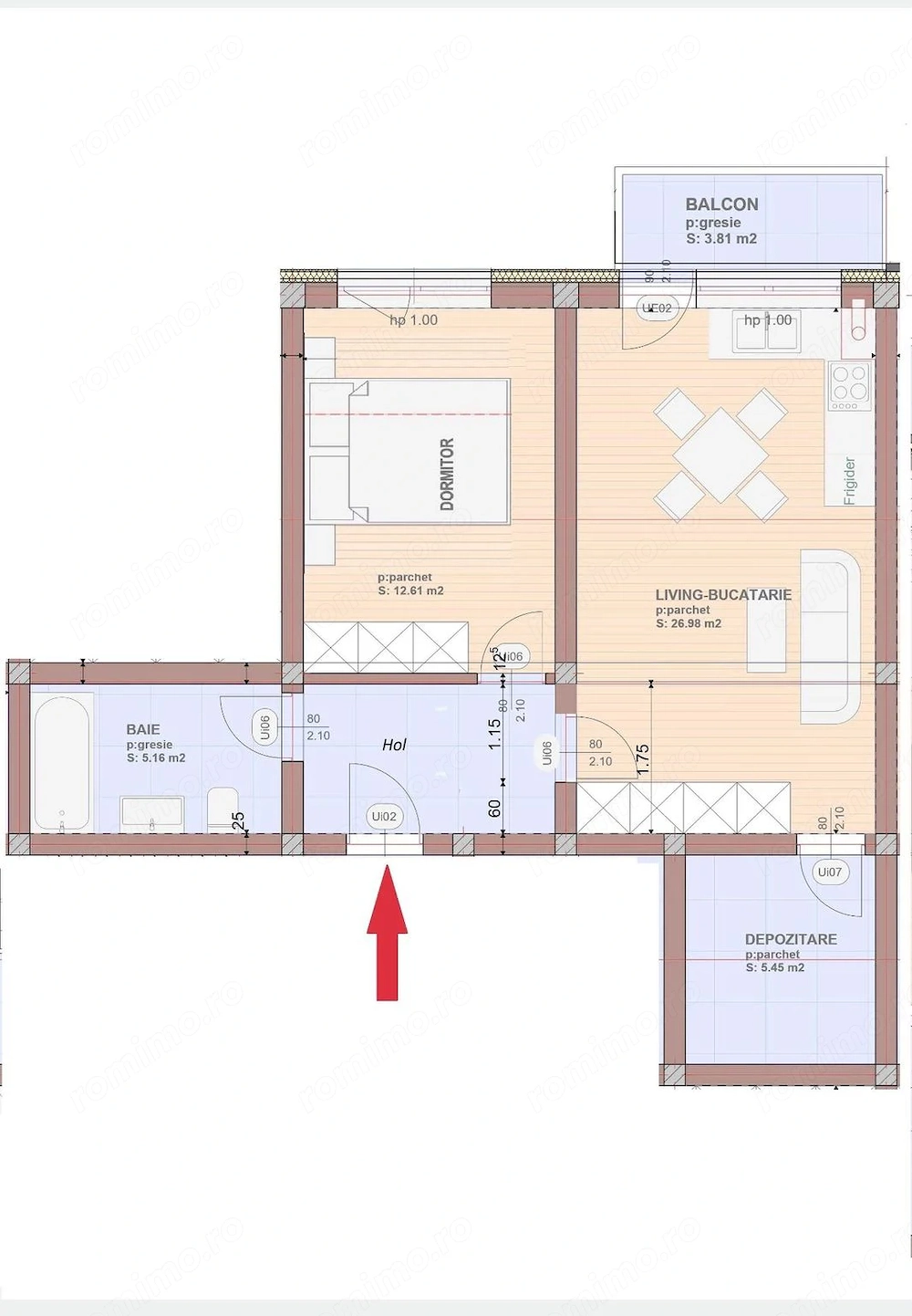 Vand apartament cu 2 camere ,nou, cu spatiu de depozitare