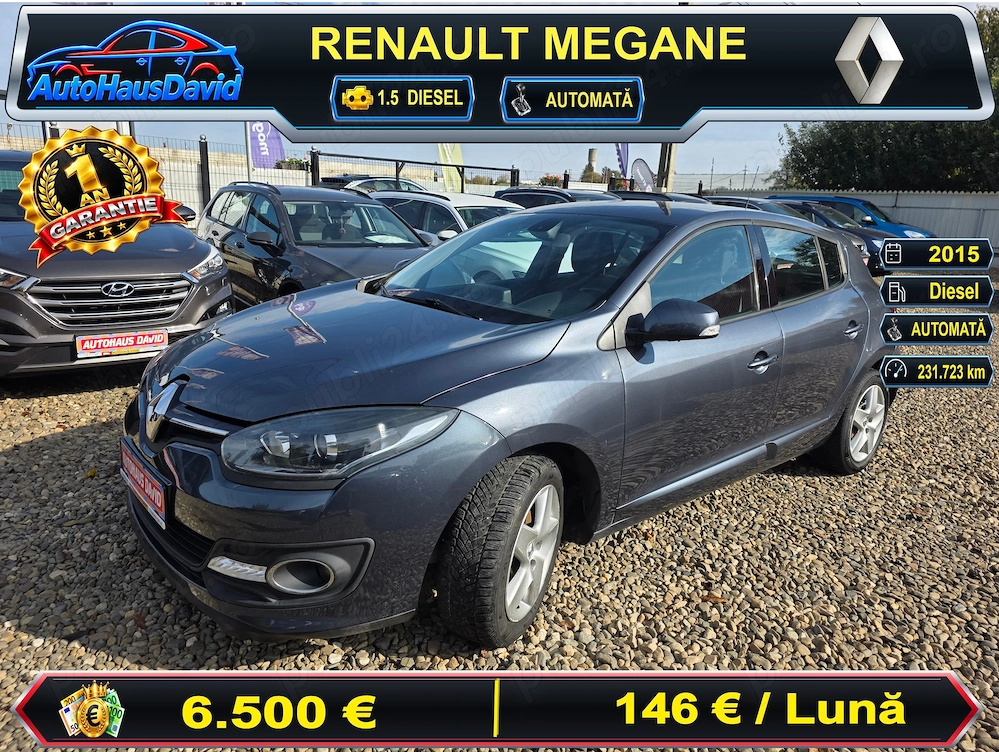 Renault Megane 1.5 dCi 110 CP automat EDC navigație Keyless 2015