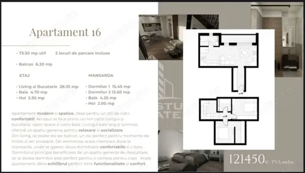Apartament cu 3 camere tip penthouse, zona Planetelor — fotografia 1