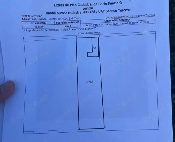 Teren intravilan Sacosul Turcesc | 2624 mp | Comision 0%!