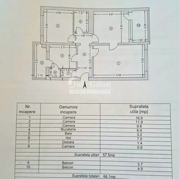 Apartament cu 3 camere | Tiglina 2 — fotografia 1