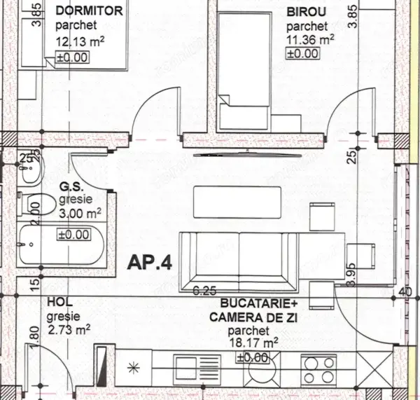 Apartament cu 3 camere, 1 bai, decomandat Calea Moldovei, se vinde finisat — fotografia 3