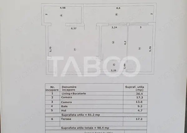 Apartament 3 camere decomandat 81 mp utili + terasa 17 mp nou 2025 — fotografia 3