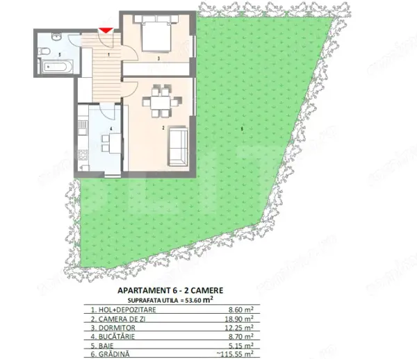 Oferta! Apartament 2 camere 54 mp cu gradina de 115.50mp , Manastur / Zorilor — fotografia 2