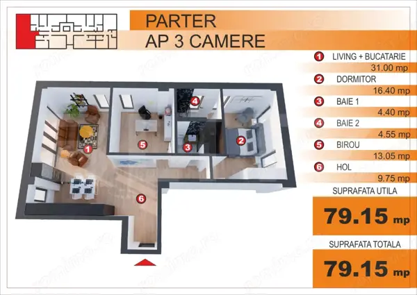 Comision 0%! Apartament 3 camere, EXCLUSIV in Blitz, zona Imparatul Traian — fotografia 1
