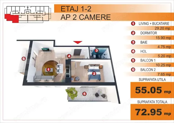 Comision 0%! Apartament 2 camere, EXCLUSIV in Blitz, zona Imparatul Traian — fotografia 1