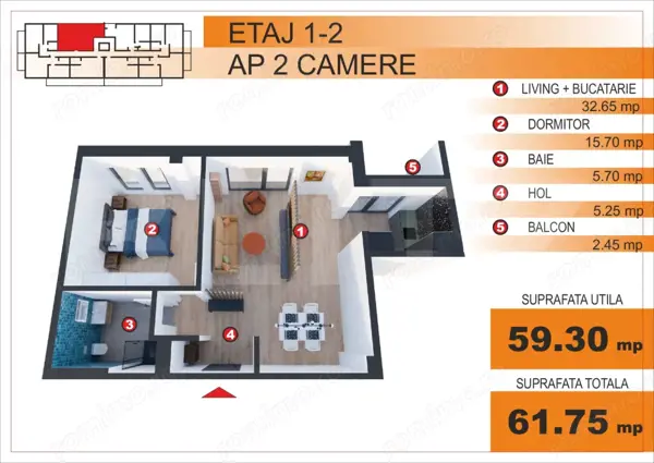 Comision 0%! Apartament 2 camere, EXCLUSIV in Blitz, zona Imparatul Traian — fotografia 1