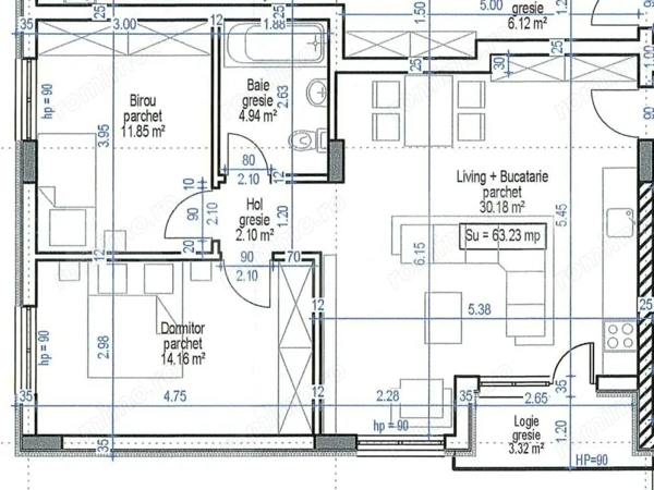 Comision Zero, Apartament finisat, 3 camere, semidecomandat, parcare, Floresti — fotografia 1