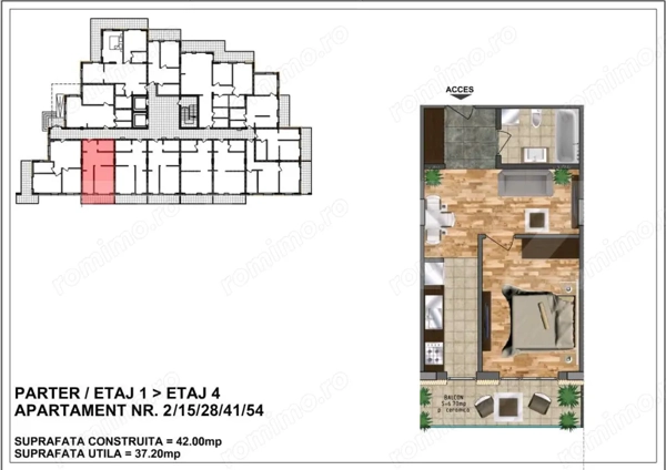 Apartament de vânzare37.20+ terasa 6,7 mp ceramica – bloc nou, zona Aurel Vlaicu — fotografia 1
