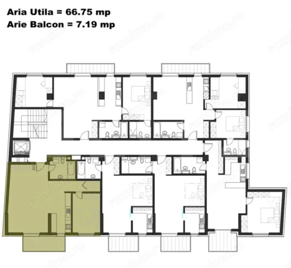 Apartament cu 2 camere, bloc nou, 67 mp, zona Dorobantilor — fotografia 3