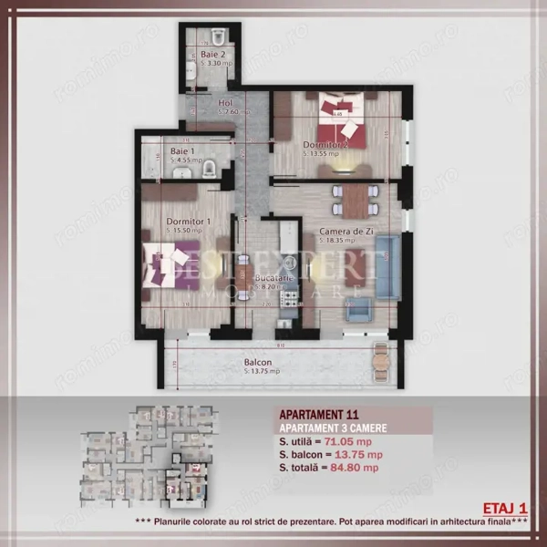 3 Camere | Bloc Boutique | Încălzire în Pardoseală | 600 m STB — fotografia 3