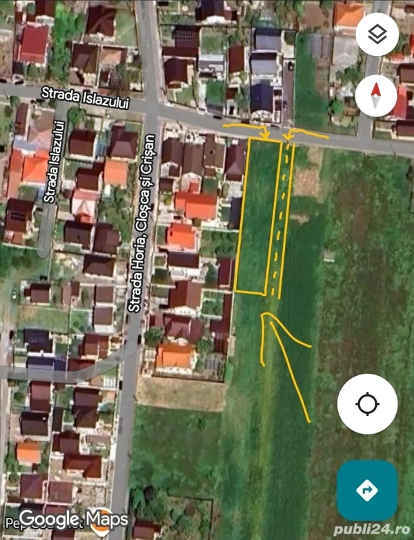 Proprietar ,teren intravilan 989mp ,toate utilitatile,asfalt,Valu Lui Traian