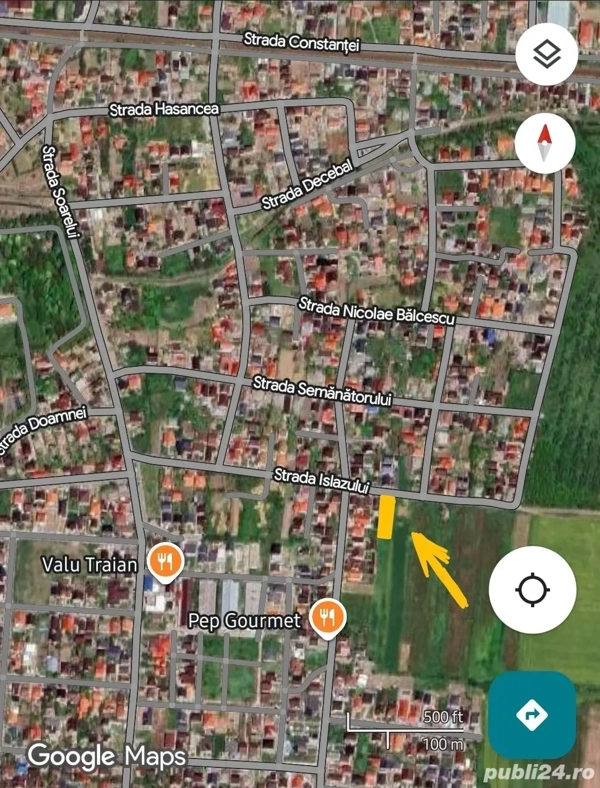 Proprietar ,teren intravilan 989mp ,toate utilitatile,asfalt,Valu Lui Traian