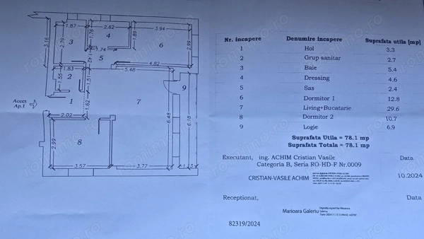 Vand apartament 3 camere decomandat in Deva, zona 22 Decembrie, parter, bloc nou de caramida — fotografia 3